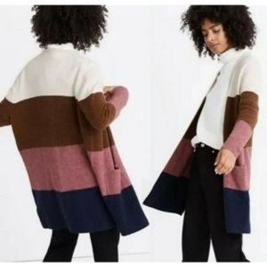 Madewell Kent Striped Cardigan in Heather Quinoa-XXS
